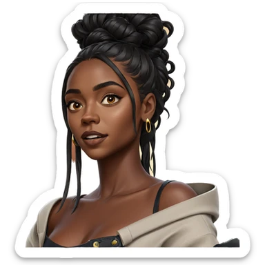 portrait of dark-skinned beauty sticker