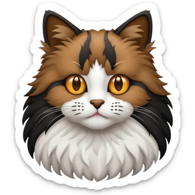 een kat een Europese kortharige bruin wit zwart sticker