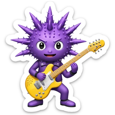 playing electric guitar sea urchin sticker