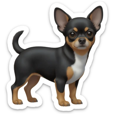 Chihuahua noir avec tache blanche au torse sticker
