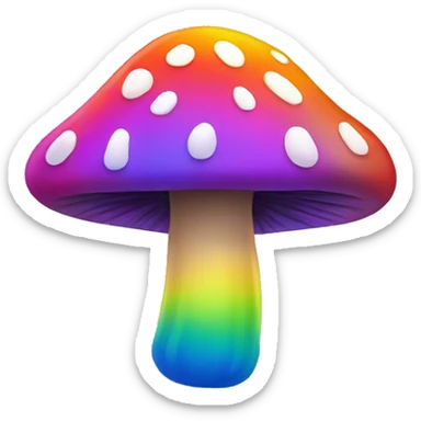 Rainbow mushroom sticker