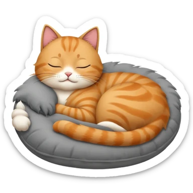 The cat sleeps on the pillow sticker
