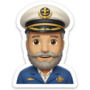 bearded fish ship captain sticker