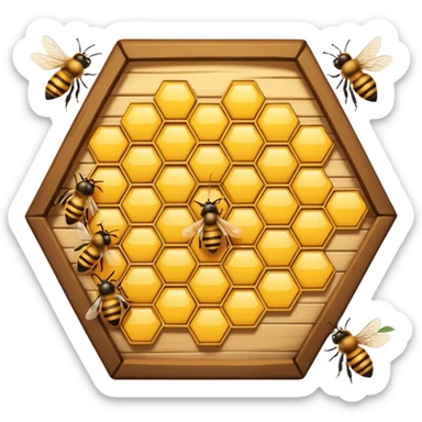 a natural bee hive with bees outside  sticker