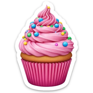 Cupcake with pink icing sticker