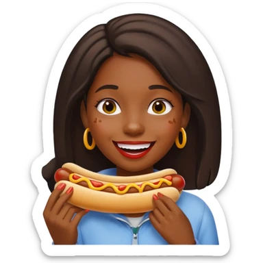 hotdog eating black girl sticker