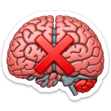 Combine the brains with the red x (disapproval) emoji sticker