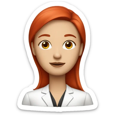 white lawyer woman with red straight hair sticker