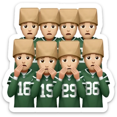 New York Jets being cry babies with tears with paper bags on their heads sticker