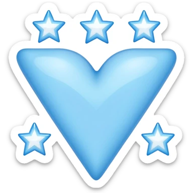 lightblue heart whit 3 stars pointing in the right position sticker