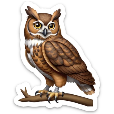 Full Body Great Horned Owl sticker