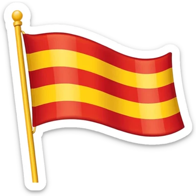 What emoji of flag which includes 50% yellow strip top nd bottom 50%red flag sticker