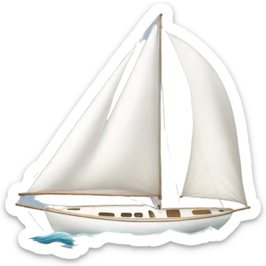 40 foot white sailboat sticker