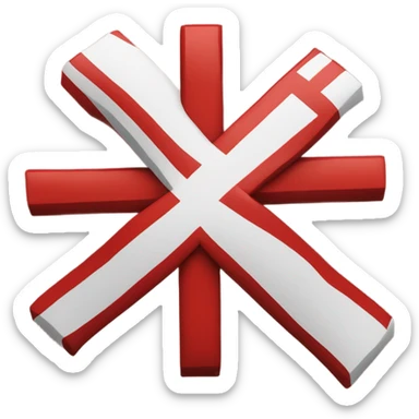 red cross error sign sticker