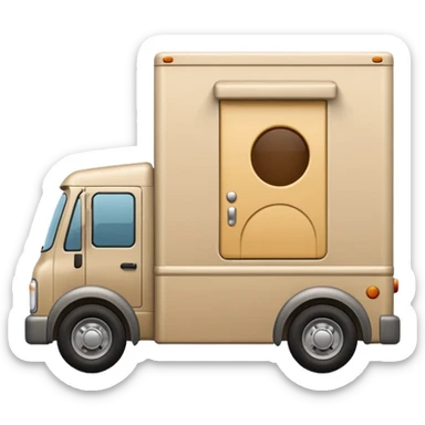 emoji of beige delivery truck sticker