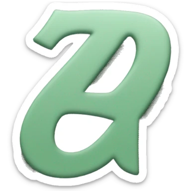 letter A in muted green color sticker