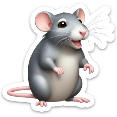 Rat tapping his tail sticker