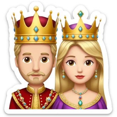 king and queen crown sticker
