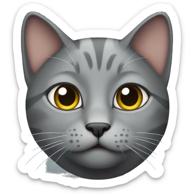 a gray cat says yes sticker