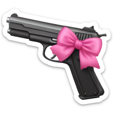 gun with pink bow sticker