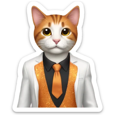 party outfit vibe orang cat sticker