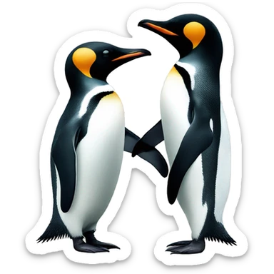 two penguins holding hand sticker