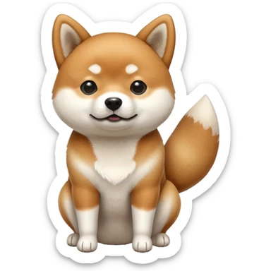 A Shiba Inu sitting and pooping sticker
