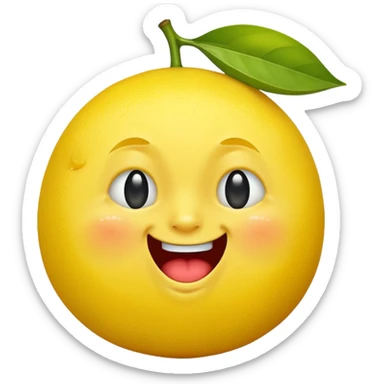 Lemon emoji with a crying laughing face sticker