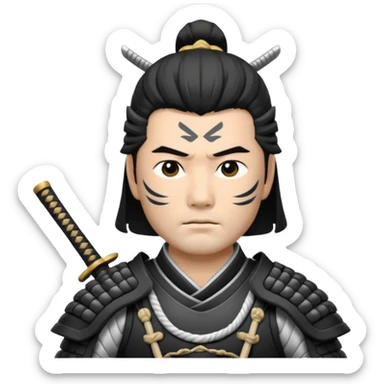 I want a black and white samurai. It is for an icon. sticker