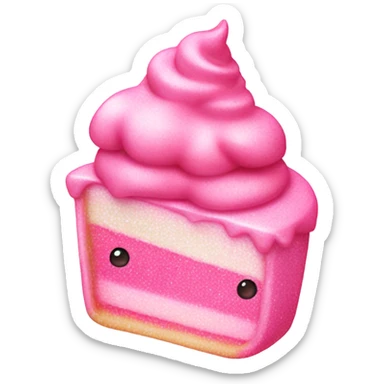 sparkly pink harajuku dessert sticker