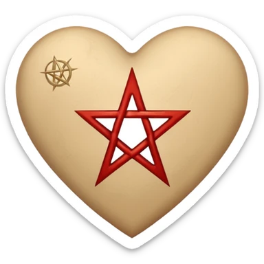 beige heart satanic sticker
