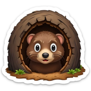 Mole coming out of a hole sticker