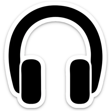 solid filled headphones icon sticker