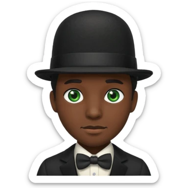 chat noir avec chapeau melon sticker