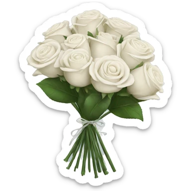 White rose flower bouquet sticker