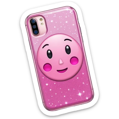 Iphone 16 plus pink with glitery phone case sticker