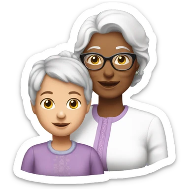 Grandma and grand daughter  sticker