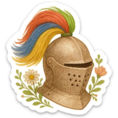 a cute cottage core re-interpretation of the AOEII logo with a transparent background, suitable as an icon sticker