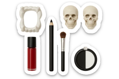 Halloween makeup objects, remove background sticker