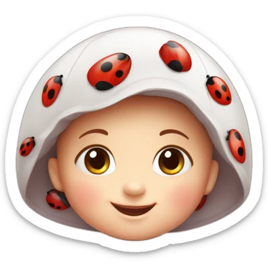 cute happy baby ladybird sticker