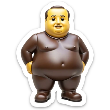 Cinematic Realistic Botero Sculpture Emoji, depicted as an exaggerated voluminous sculpture in the signature style of Fernando Botero, rendered with rich textures and vibrant artistic lighting that captures its playful grandeur. sticker