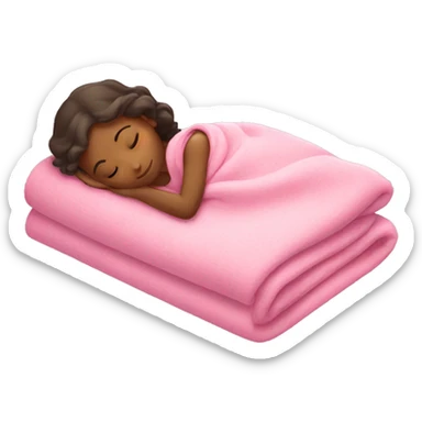 girl sleeping with pink blanket sticker