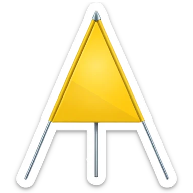 Emoji-style triangular flag, bright yellow, flat design, no folds or shading, simple and clean, minimalistic, centered on plain white or transparent background, high resolution sticker