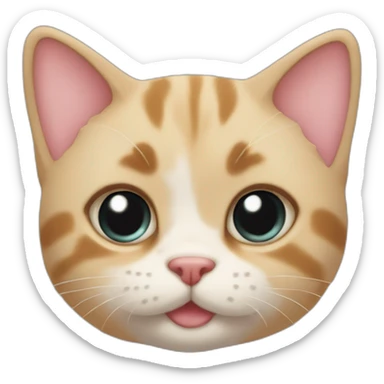 Cute cat looking at u with puppy face sticker