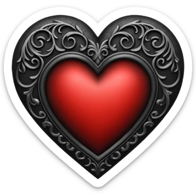 Black Gothic heart sticker