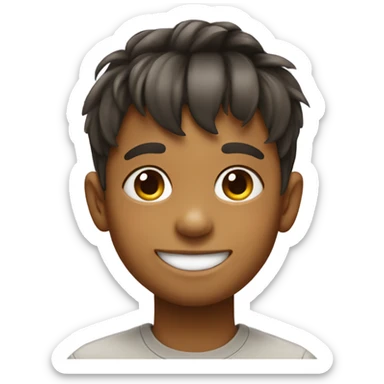 Little boy with bangs and big smile  sticker