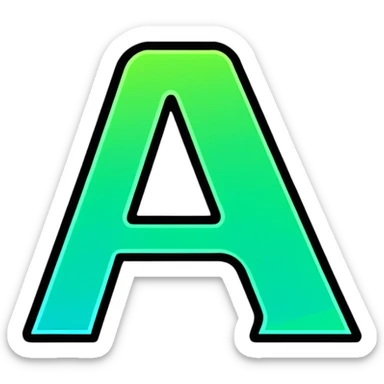 Color-gradient Alphabetical Letter “A” sticker