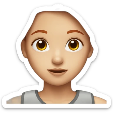 Girl with medium red hair and grey eyes sticker