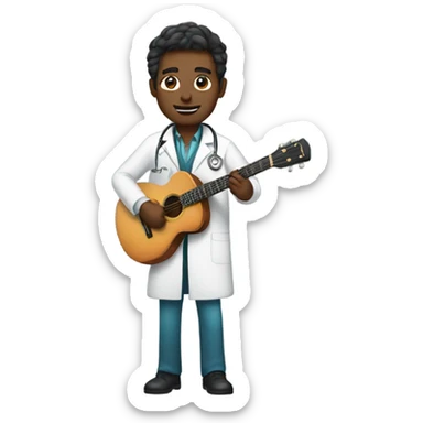 A male doctor playing the guitar sticker