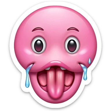 Tongue with drool sticker